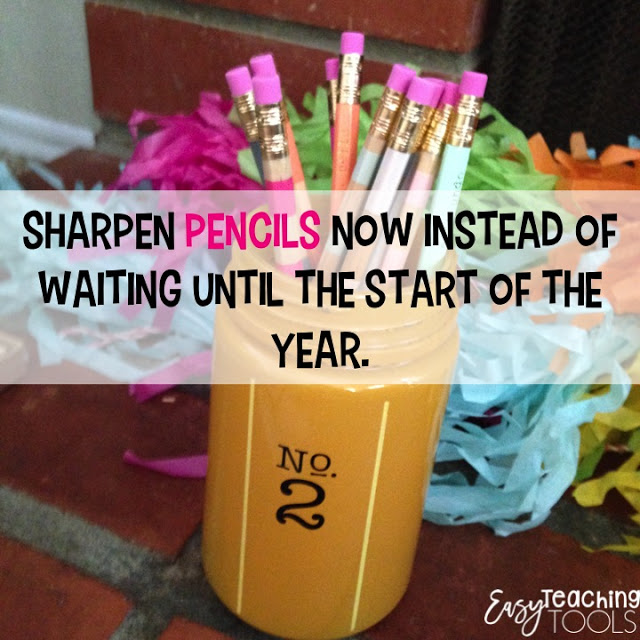 If you have any pencils leftover, sharpen them! No, not you, have students or parents help you out with this one. 