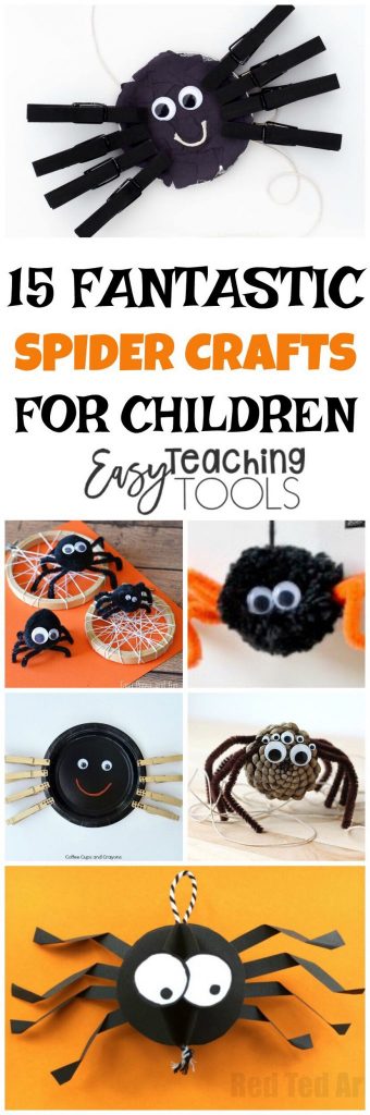 Get festive in your classroom with 15 Halloween spider crafts that you can use tomorrow.  These spider crafts are perfect for a Fun Friday activity, a parent art project, a class party, or your spider unit of study.