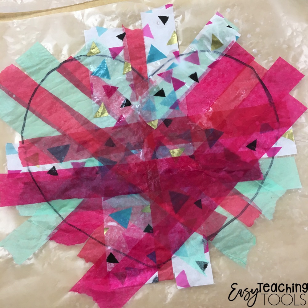 I love easy art projects for young learners because they're fun, beautiful, and the kids really enjoy them.  You can adapt these two projects for any time of the year.  We used them this year for our valentine art.